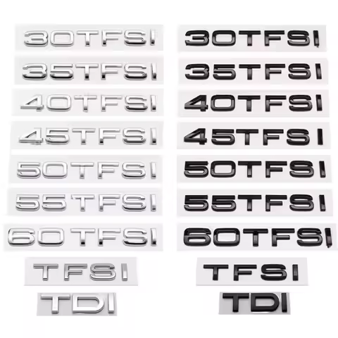 Car Styling 30 35 40 45 50 55 60 TFSI 2.0 TDI Logo Emblem Rear Trunk Badge Sticker Decal For Audi A4