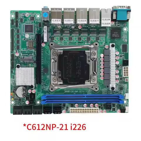 BKHD C612 10-Bay NAS Motherboard For Soft Router E5 X99 Server C612 6 LAN Ports E5-2600 V3/V4 Haswel