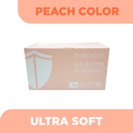 MEDICOS Ultra Soft 4ply Sub Micron Surgical Face Mask - Peach Crush 50’s