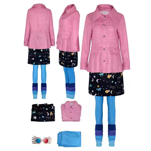 Luna Cosplay Roleplay Lovegood Costume Magic Movie Glassess Skirts Socking Set Clothing Women Outfit