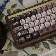 Coffee Bean Theme Keycap Custom Cute Round Ball Cap75Keycap Set108Key87Key moa Retro Style
