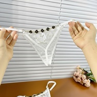 Adjustable strap silk lace thong 3357