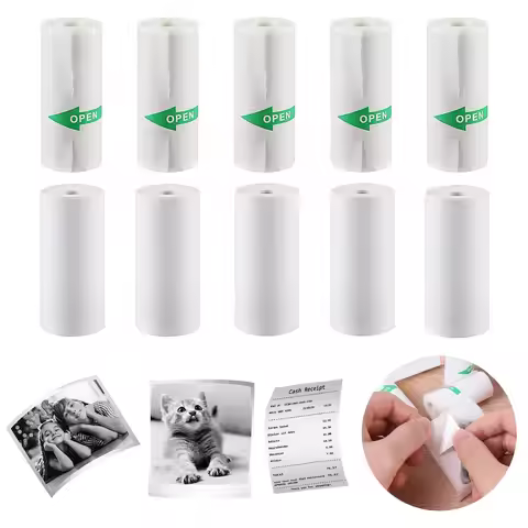 10 Rolls Mini Thermal Printer Sticker Paper,Photo Printer Thermal Paper Rolls Instant Camera Refill 