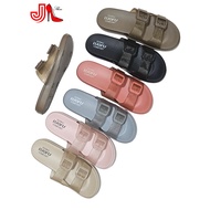 LUOFU E7188TF-6B Transparent Glitter Kokop Sandals with Two Buckles