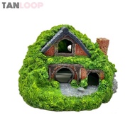 TANLOOP Aquarium Decoration, Resin Simulation Hobbit House, Aquatic Thatched House Betta Hideout Cav