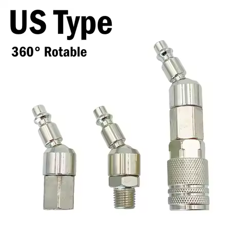 360° Rotable Quick Plug Connect Fitting Joint US Type With BSP 1/4 Fitting Thread For Air Hose Paint