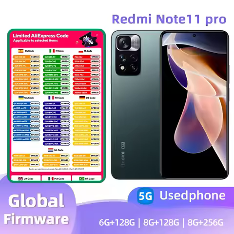 Redmi Note11pro 5G Android 6.67 inch Screen CPU MediaTek Dimensity 920 108MP Camera used phone