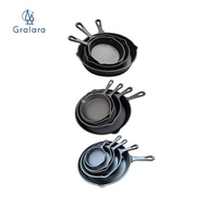 GRALARA Frying Pans Oil Sauce Pans Nonstick No Coating Cooking Cookwares Cast Iron Skillet Set for C