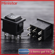 Ministar สีดำสวิตช์เปิดปิด16A ไฟฟ้ากระแสสลับ250V 3ขาสวิตช์เครื่องโยกเรือเกียร์สามสวิตช์เครื่องโยกเรือ3สวิตช์โยกตำแหน่งเกียร์สาม