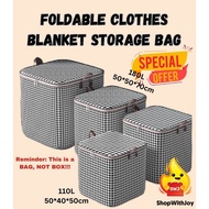 【ShopWithJoy】180L Foldable Blanket Storage Bag Clothes Storage Beg Toto Comforter Organizer Simpan Barang Cadar Selimut