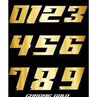 Racing Number Sticker High Quality Weatherproof Decal 5X5 INCHES