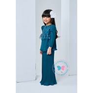 BBD EID 2026:BBD Modern Kurung Sequin Pleats(Teal/rich brown/olive)