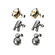 【Direct From Japan】STAR WARS Jewelry Unisex Adult Episode 8 BB-8, C-3PO and R2-D2 Stud Earring Set, 