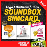 SimCard for Touch n Go Ewallet Soundbox, Bank DuitNow QR Soundbox Simkad, Yearly Renewable Sim Card