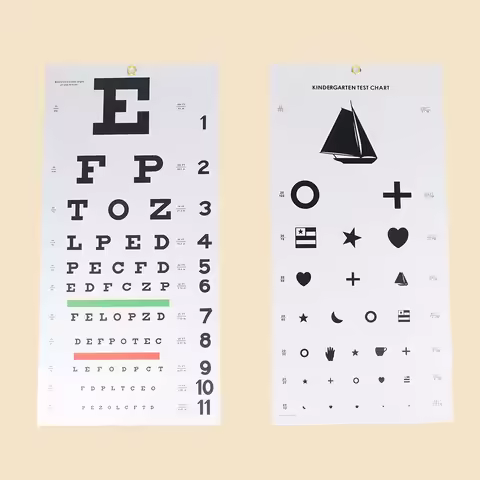 PVC Snellen Eye Chart 20 Feet Kindergarten Low Vision Eye Test Charts Eye Exam Tool 22 x 10.8 Inches