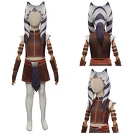 เด็กๆเรื่องราวของ Jedi Ahsoka Tano ชุดคอสตูมคอสเพลย์ฮัลโลวีนชุดงานรื่นเริงการเล่นบทบาท