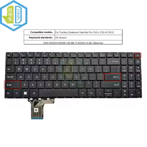 FR French AZERTY US Keyboard For Dynabook Satellite Pro C50-J C50-J-10K D0K-V6505H KN16R-156 NB-17-6