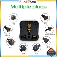 Sunstar Universal Full Copper 3 pin Adaptor Travel Plug for UK Power Sockets 2 Pin Plug Adapter