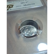 RARE 2021 Malaysia Error Coin Die Cap 5 Sen TQG Mint Error MS 67