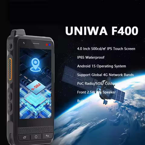 UNIWA F400 A 4G Zello POC Walkie Talkie Global Rugged PDA Android 15 4 Inch 4GB+64GB 2.5W Big Speake