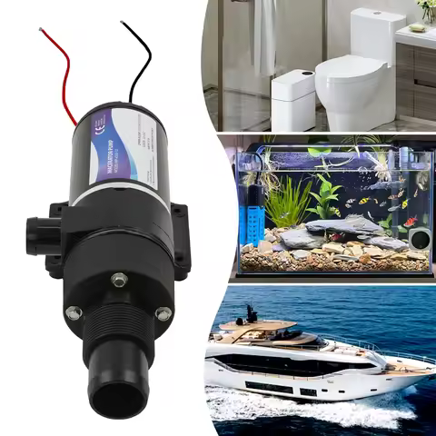 Sewage Pump 12V 144W, Self Priming Macerator Pump 8.5GPM 9.8ft Head, Stainless Steel IP54 for Marine