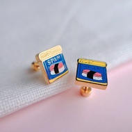 Stainless Steel Spam Screwback Earrings
