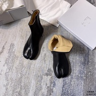 Tabi Split-Toe Shoes Genuine Leather Sheep Hooves Flat Bottom Pig Hooves Spring Autumn Short Boots f