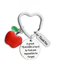堅固耐用且時尚迷人：1入不銹鋼蘋果造型鑰匙扣設計專為男士而製,是老師節的完美禮物 - 在課堂上表達您的欣賞