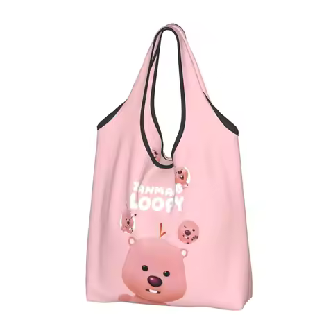 Custom Zanmang Loopy Shopping Bag Women Portable Large Capacity Grocery Cartoon Anime Tote Shopper B