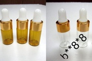 [分裝店] 3ml( 茶色/透明 ) 精油玻璃瓶 (含 泵頭及玻離滴管 套裝) 分裝樣辦樽 配件 旅行液體