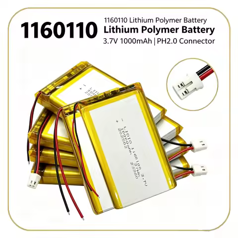 3.7V 10000mAh 1160100 Lithium Polymer Rechargeable Battery PH2.0 Plug 1-10PCS Replacement Li-po Cell