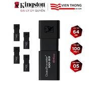 Set of 5 USB 3.0 Kingston DT100G3 64GB upto speed 100MB/s - Official distributor