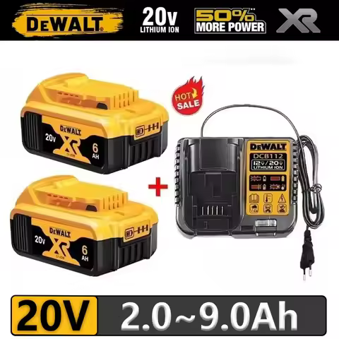 100% Genuine Dewalt 20V Battery & Charger, 20V 6Ah Battery DCB206 ,18V 5Ah DCB184 For Dewalt recharg