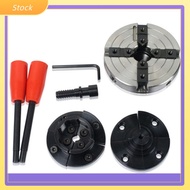 【ELE-NEW】4-Inch Jaw Chuck Self-Centering Chuck Linkage Four-Jaw Woodworking Lathe Chuck