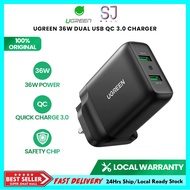 UGREEN 36W USB Charger QC 3.0 Fast Charge Quick Wall Charger Adapter 2 Port Plug For iPhone 16 Pro M