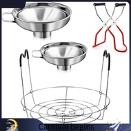 【alvis98】4 Pieces Canning Kit, 1PC Canning Rack+ 1PC Canning Jar Lifter Tong+ 2PC Canning Funnels, C