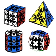 QiYi Gear Cube 3x3 Pyraminx Cylinder Sandwich 3 Colors Gear 3x3x3 Speed Cube