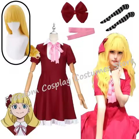 Anime Bungo Stray Dogs Alice Cosplay Costume Elise Red Dress Wig Uniform Halloween Party Alice Outfi