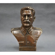 ❂6'' Russian Leader Joseph Stalin Bust Bronze Statue 웃♡
