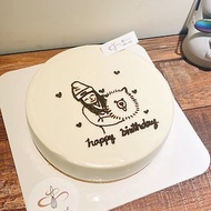 客製化蛋糕 原味重乳酪 乳酪蛋糕 韓系繪圖 人像繪圖 生日蛋糕