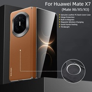 Thin&Light Genuine Leather Built-in Magnets Magnetic Hinge Hard Case For Huawei Mate X7 X6 X5 X3 Pho