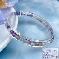 Baceda Natural  All in one fluorite  4mm mini faceted cube beaded braclet women's bracelet men's bra