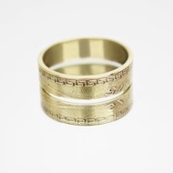 阿爾及利亞硬幣戒指 20 生丁 1975 年男士硬幣戒指 女士硬幣戒指