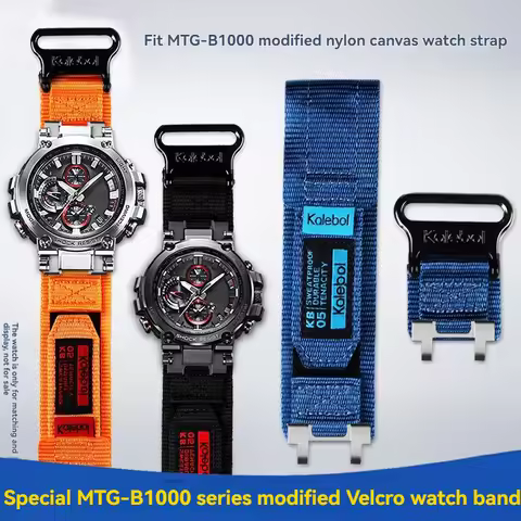 For Casio G-SHOCK MTG-B1000 Replacement Strap – Nylon Canvas Band with Metal End Links, Compatible w