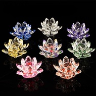 YANN Crystal Lotus Flower Figurine, Paperweight Table Ornaments Multi-Color Lotus Flower Ornament,  