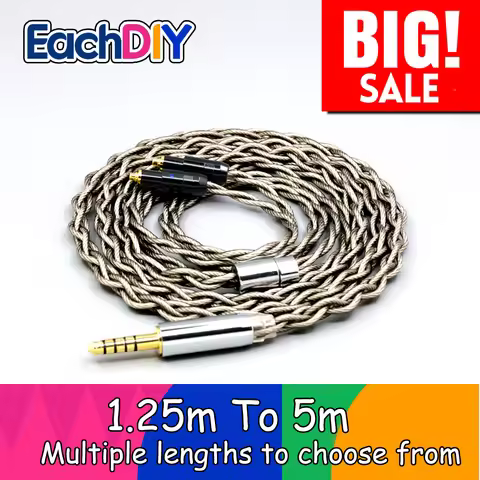 99% Pure Silver + Graphene Silver Plated Shield Earphone Cable For Shure SRH1540 SRH1840 SRH1440 4 c