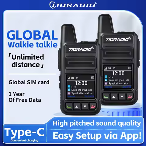 TIDRADIO TD-M15 Global signal POC Radio with 1 Year Sim Card Walkie Talkie Long Range 4G 5000 Miles 