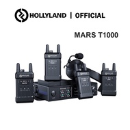 Hollyland Mars T1000 [Official] Full Duplex Wireless intercom System for 5 Users-1 Base Station &amp; 4 Wireless beltpacks with Dynamic Ear Headset &amp; Microphone for Church, Event