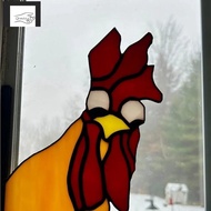 Funny Window Corner Decor - Peeping Rooster, Funny Rooster Stained Bird Window Corner Decor, Rooster