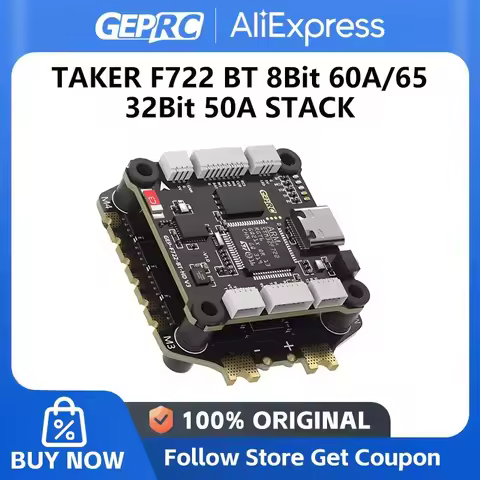 GEPRC TAKER F722 BT Stack - 65A/60A/50A 4IN1 ESC, 512M Black Box, 32Bit Data Analyze & Barometer For
